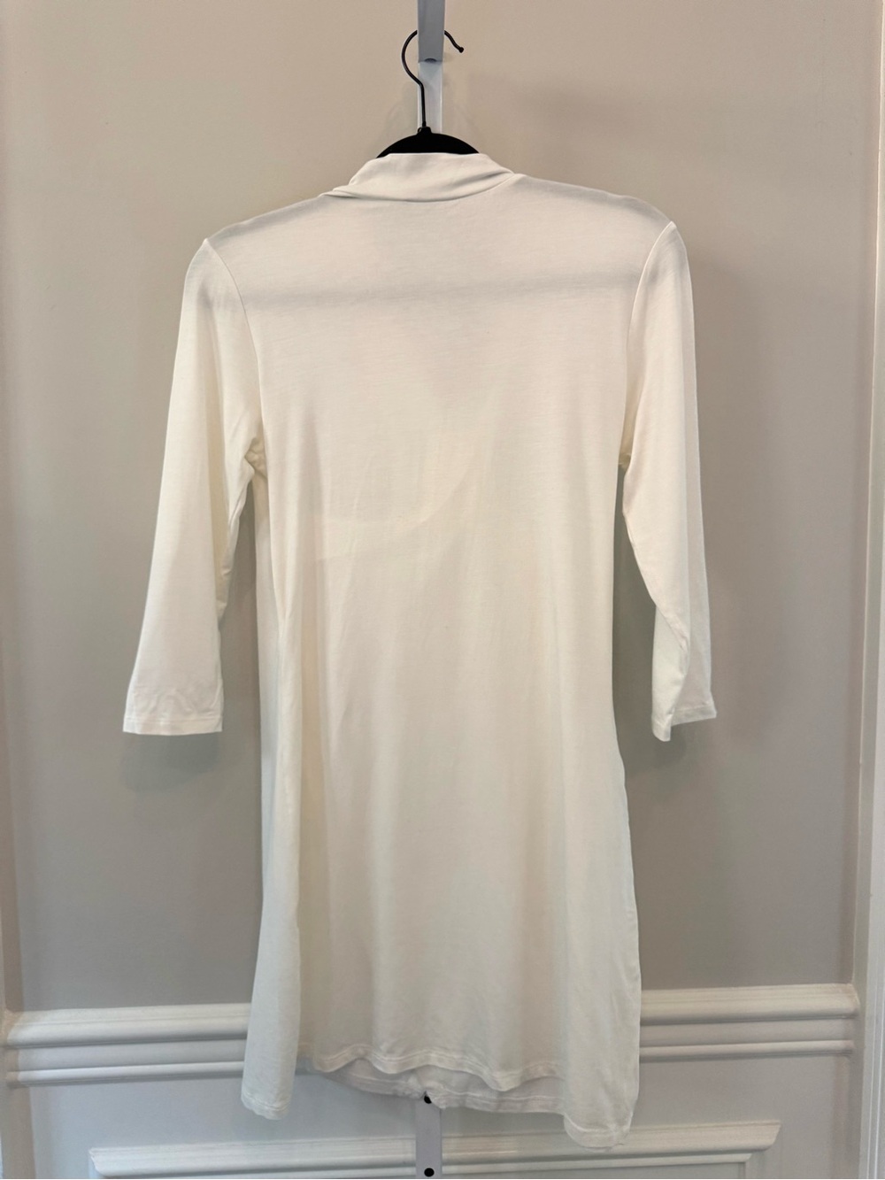 Marella Wrap Front Tunic Top White Draped V Neck 3/4 Sleeve M - Picture 5 of 9